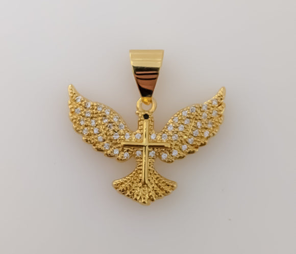 Plated Blinged Holy Spirit Dove Pendant