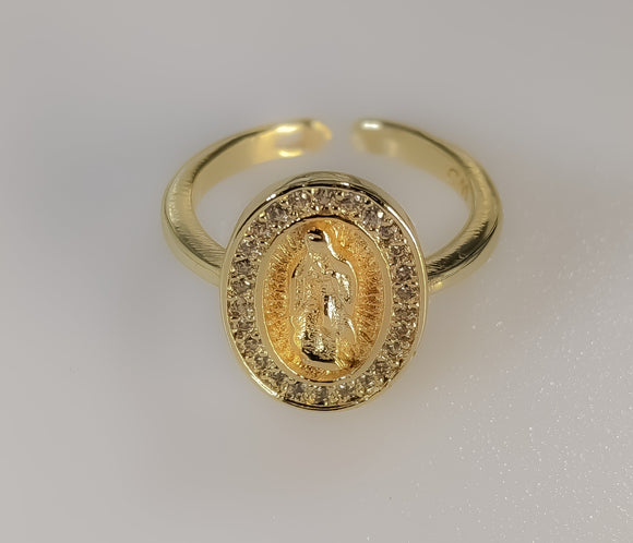 Plated Adjustable Virgin Mary Ring
