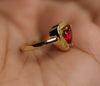 Plated Adjustable Red Heart Ring