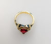 Plated Adjustable Red Heart Ring