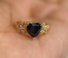 Plated Black Heart with Butterfly Ring