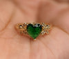 Plated Green Heart with Butterfly Ring