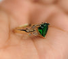 Plated Green Heart with Butterfly Ring
