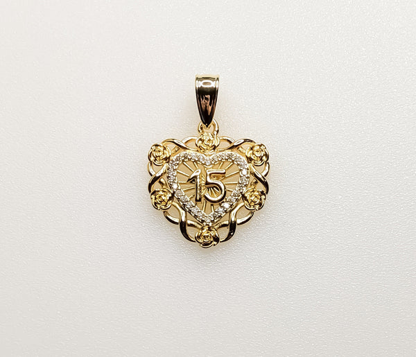 Plated Heart "My 15" Quince Pendant