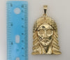 Plated Large Jesus 7mm 14K Diamond Cut Figaro Chain Necklace