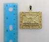 Plated The Last Supper Portrait Pendant 4mm 14K Diamond Cut Figaro Chain Necklace