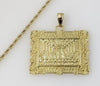 Plated The Last Supper Portrait Pendant 3mm Rope/Braided Chain Necklace