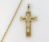 Plated Cross 3mm Rope/Braided Chain Necklace