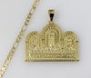 Plated The Last Supper 4mm Figaro Chain Necklace