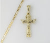 Plated Cross 3mm Figaro Chain Necklace