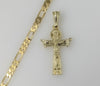 Plated Cross 5mm Figaro Chain Necklace