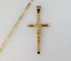 Plated Cross 3mm Figaro Chain Necklace