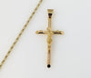 Plated Cross 3mm Rope/Braided Chain Necklace