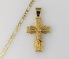 Plated Cross 3mm Figaro Chain Necklace
