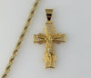 Plated Cross 4mm Rope/Braided Chain Necklace