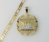 Plated The Last Supper 5mm Figaro Chain Necklace