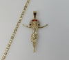 Plated Cross 4mm Star Chain Necklace