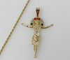 Plated Cross 2mm Rope/Braided Chain Necklace