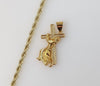 Plated Jesus Carrying Cross 4mm Rope/Braided Chain Necklace