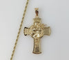 Plated Cross 3mm Rope/Braided Chain Necklace