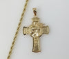 Plated Cross 4mm Rope/Braided Chain Necklace