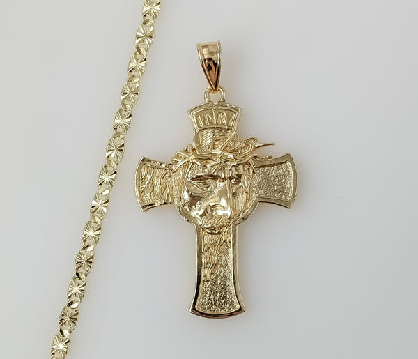 Plated Cross 4mm Star Chain Necklace