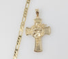 Plated Cross 5mm Figaro Chain Necklace