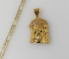 Plated Jesus 4mm 14K Diamond Cut Figaro Chain Necklace