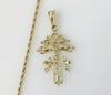 Plated Holy Cross of Caravaca 3mm Rope/Braided Chain Necklace