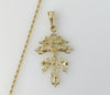 Plated Holy Cross of Caravaca 2mm Rope/Braided Chain Necklace