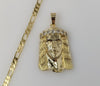 Plated Large Jesus 5mm Figaro Chain Necklace