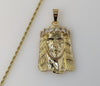 Plated Large Jesus 3mm Rope/Braided Chain Necklace