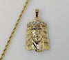 Plated Large Jesus 4mm Rope/Braided Chain Necklace