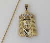 Plated Large Jesus 2mm Rope/Braided Chain Necklace