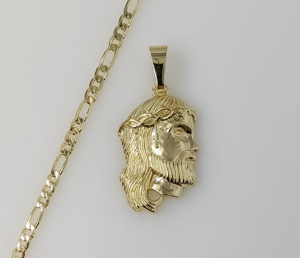 Plated Jesus 4mm Figaro Chain Necklace