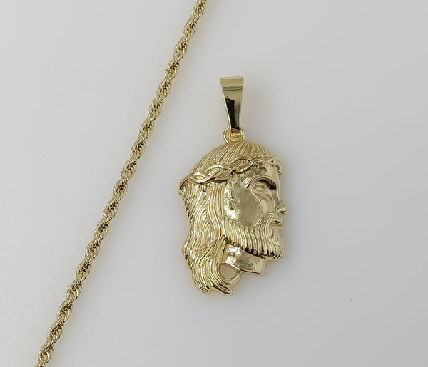 Plated Jesus 3mm Rope/Braided Chain Necklace
