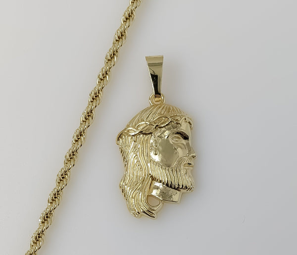 Plated Jesus 4mm Rope/Braided Chain Necklace