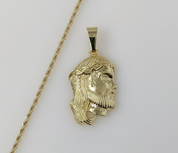 Plated Jesus 2mm Rope/Braided Chain Necklace
