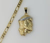 Plated Multicolor Jesus 5mm Figaro Chain Necklace