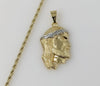 Plated Multicolor Jesus 3mm Rope/Braided Chain Necklace