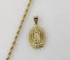 Plated Virgin Mary 4mm Rope/Braided Chain Necklace