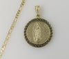 Plated Multicolor Virgin Mary 3mm Figaro Chain Necklace