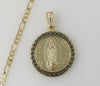 Plated Multicolor Virgin Mary 4mm Figaro Chain Necklace