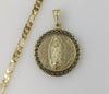 Plated Multicolor Virgin Mary 5mm Figaro Chain Necklace