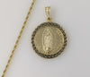 Plated Multicolor Virgin Mary 3mm Rope/Braided Chain Necklace