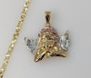 Plated Tri-Color Large Angel 4mm Star Chain Necklace