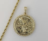 Plated Mexican Centenario 4mm Rope/Braided Chain Necklace
