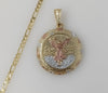 Plated Tri-Color Mexican Centenario 3mm Figaro Chain Necklace