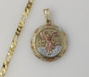 Plated Tri-Color Mexican Centenario 5mm Figaro Chain Necklace