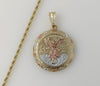 Plated Tri-Color Mexican Centenario 3mm Rope/Braided Chain Necklace